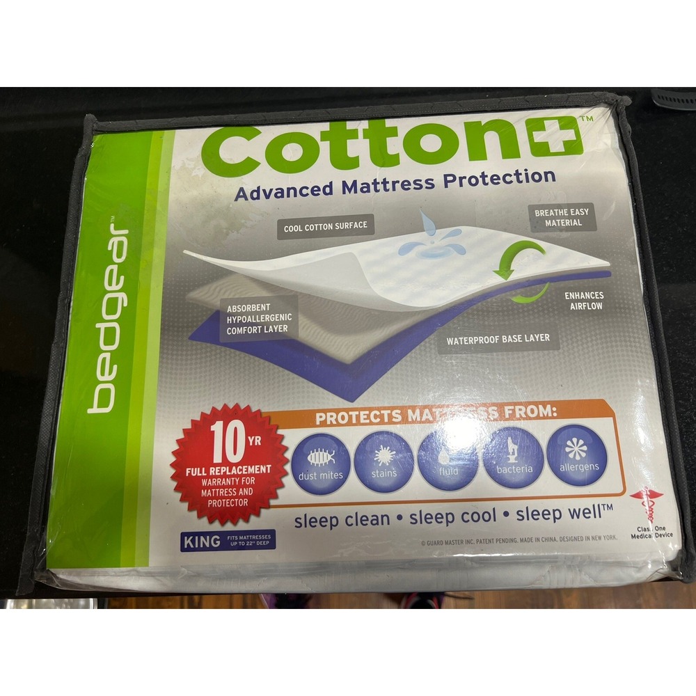 Bedgear Cotton Advanced Mattress Protection Size King New In Package
